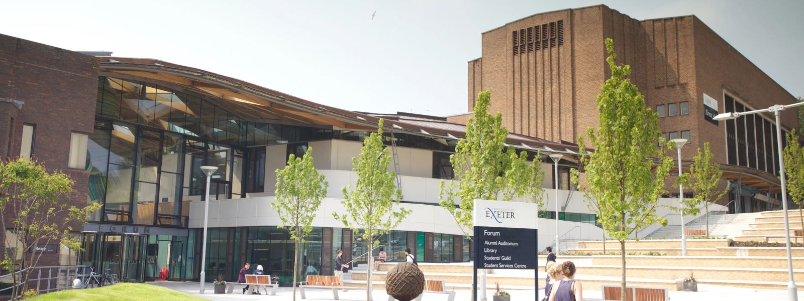 The Forum building on the University of Exeter campus, with its curved timber roof